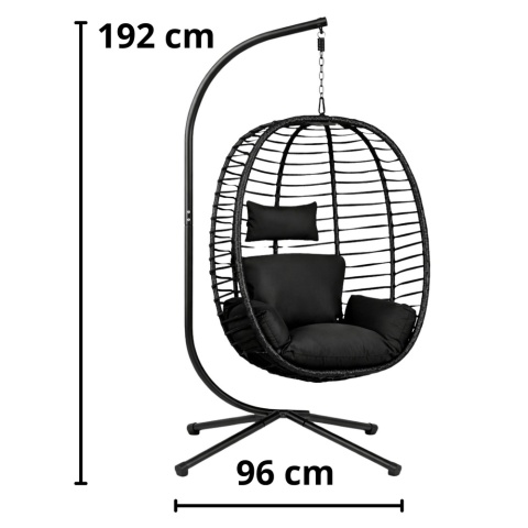 Fotel Wiszący Bujany Czarny