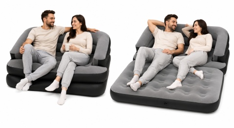 MATERAC DMUCHANY 2 OSOBOWY SOFA OGRODOWA NA DZIAŁKE WYJAZD 198x138x62 MOCNY