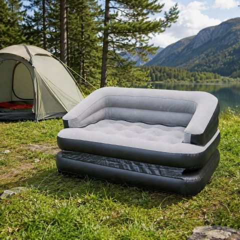 MATERAC DMUCHANY 2 OSOBOWY SOFA OGRODOWA NA DZIAŁKE WYJAZD 198x138x62 MOCNY